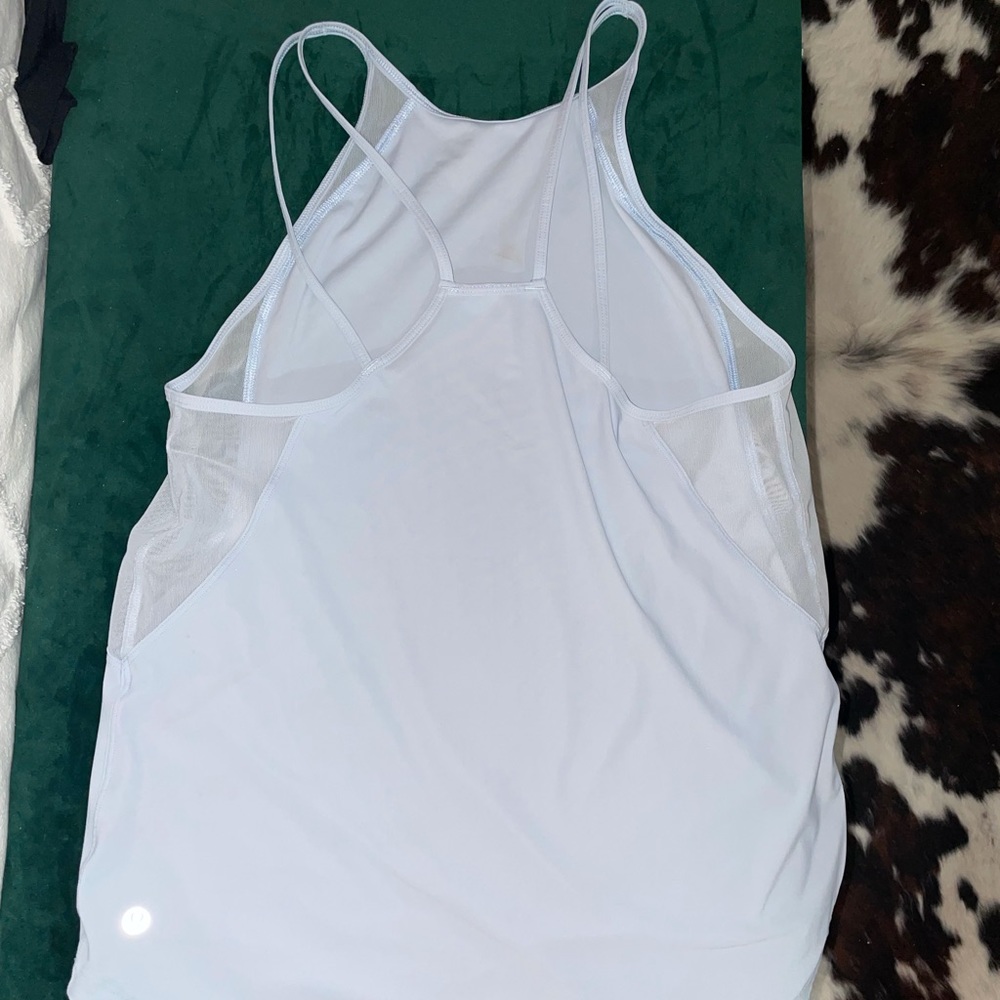 Light Blue Lululemon Strappy Mesh Tank